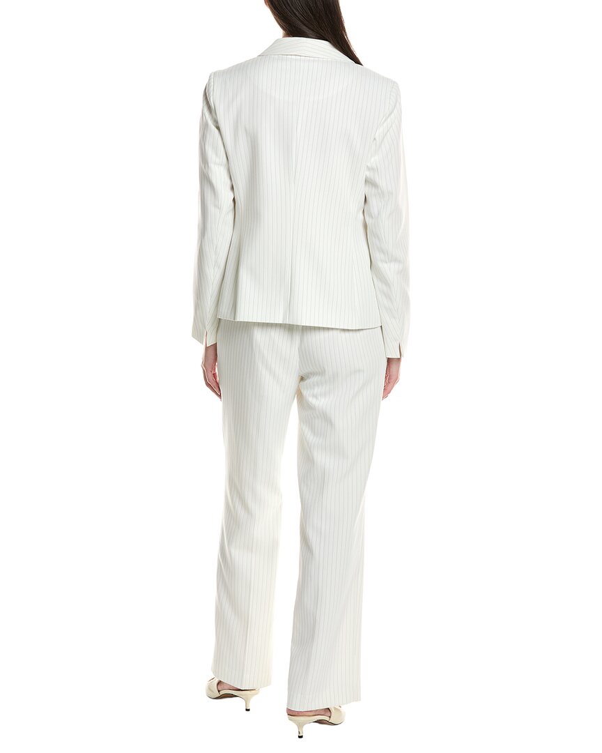 Le Suit 2Pc Pinstripe Shawl Collar Jacket & Wide Leg Pant Set