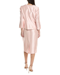 Le Suit 2Pc Ruched Neckband Jacket & Skirt Set