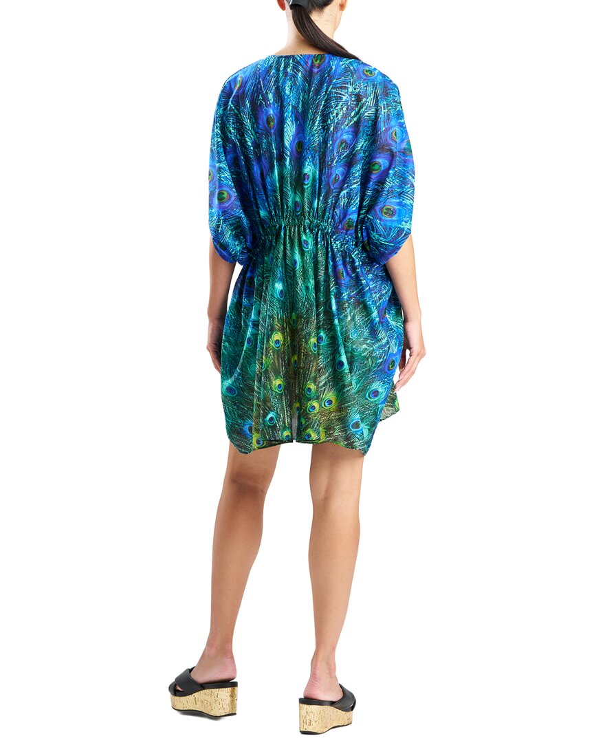 Natori Peacock Cotton Voile Short Caftan
