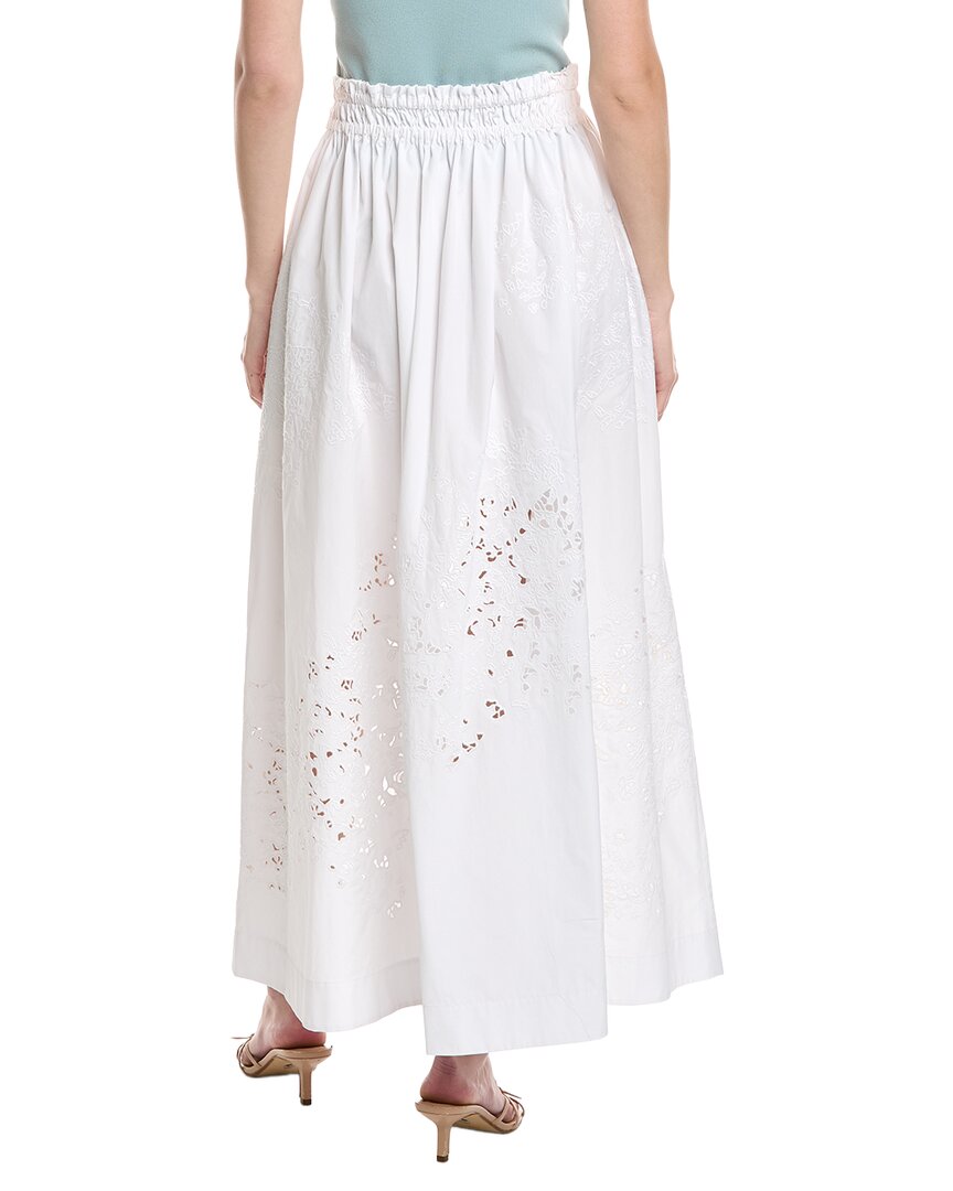 Lafayette 148 New York Embroidered A Line Midi Skirt