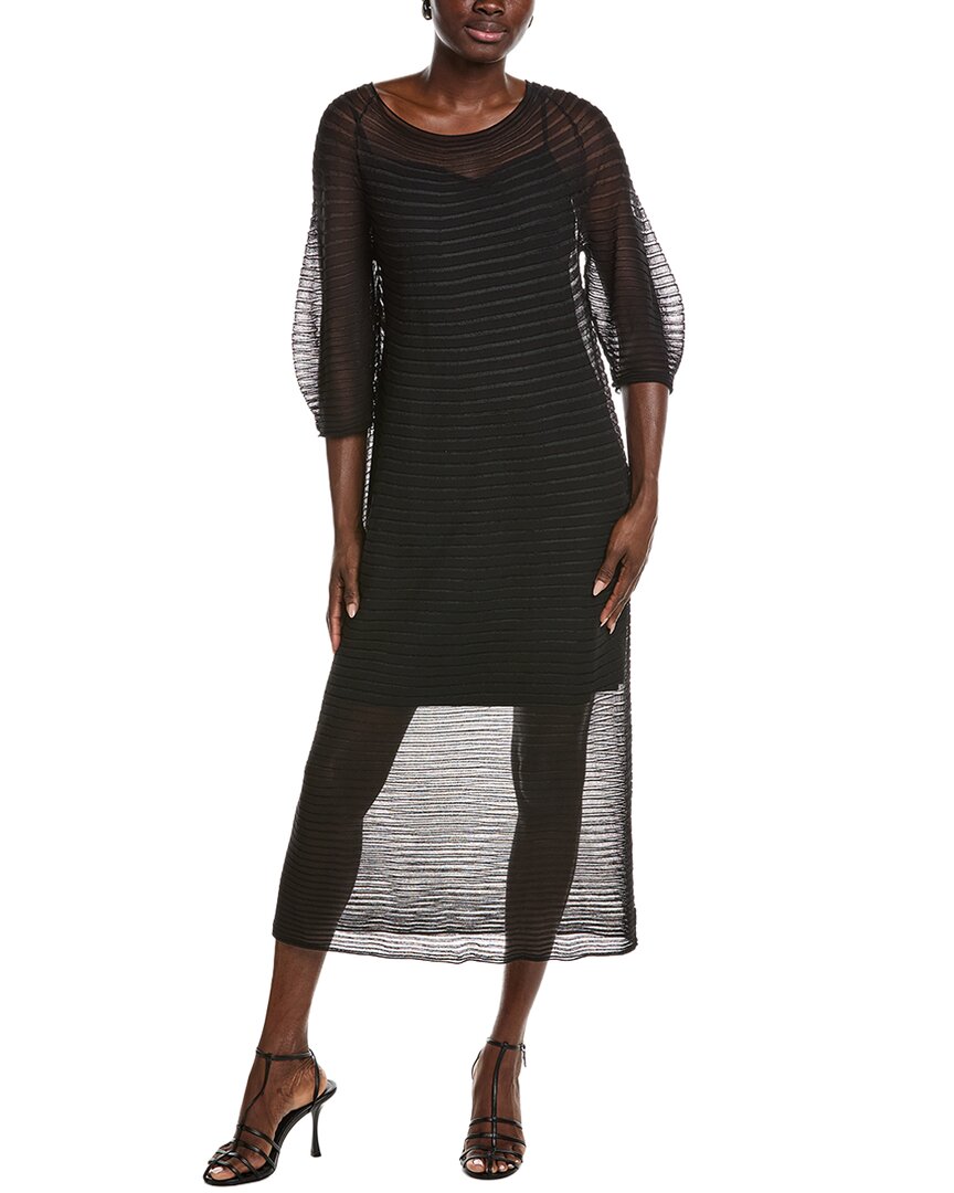 Lafayette 148 New York Crepe Sheer Pleat Silk-Blend Dress