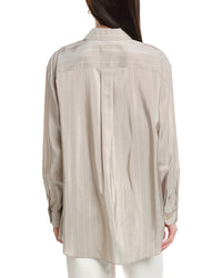Lafayette 148 New York Boyfriend Oversized Silk Shirt