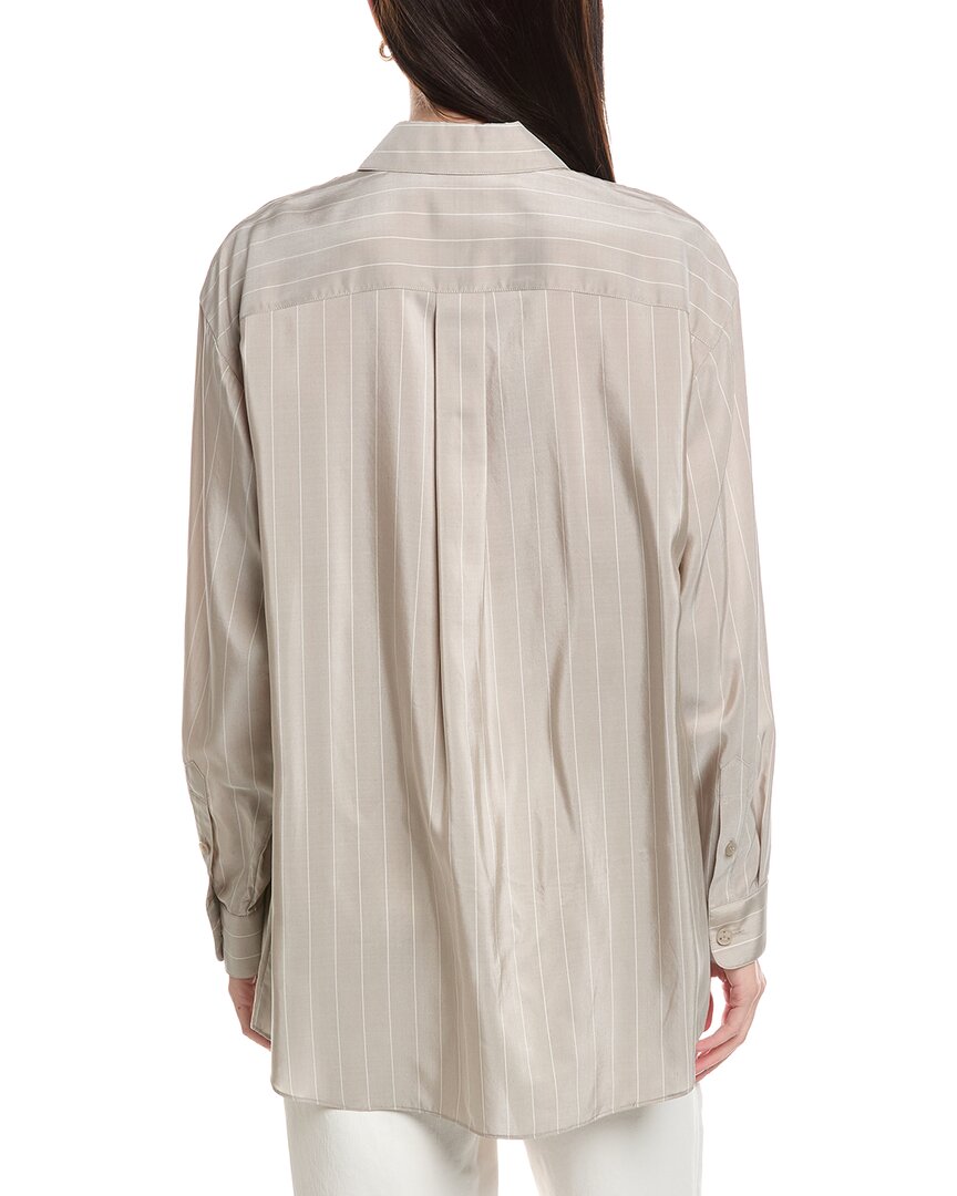Lafayette 148 New York Boyfriend Oversized Silk Shirt