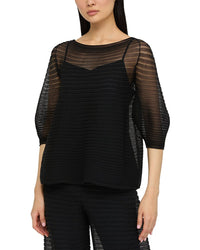 Lafayette 148 New York Harmonica Pleat Stitch Raglan Silk Blouse