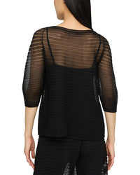 Lafayette 148 New York Harmonica Pleat Stitch Raglan Silk Blouse