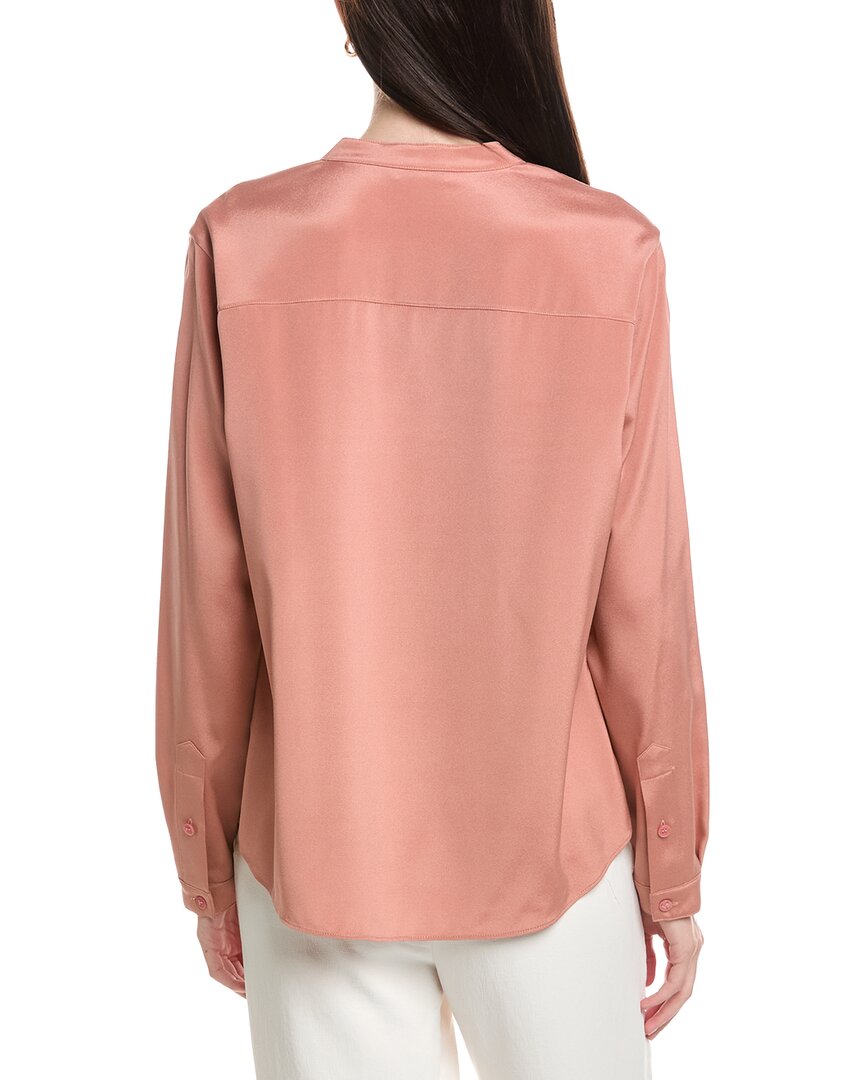 Lafayette 148 New York Silk-Blend Henley Blouse