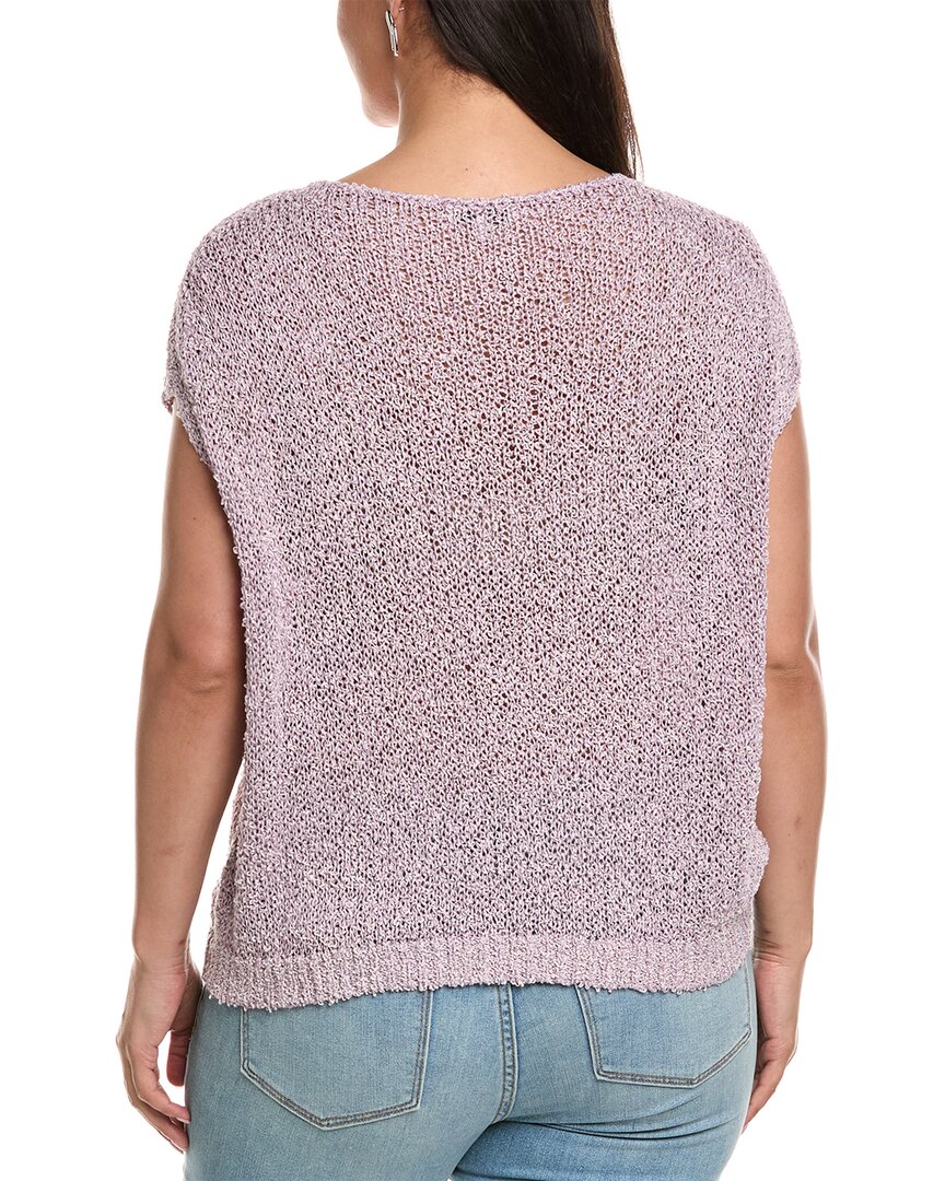 Lafayette 148 New York Plus Open Stitch Bateau Neck Silk-Blend Sweater