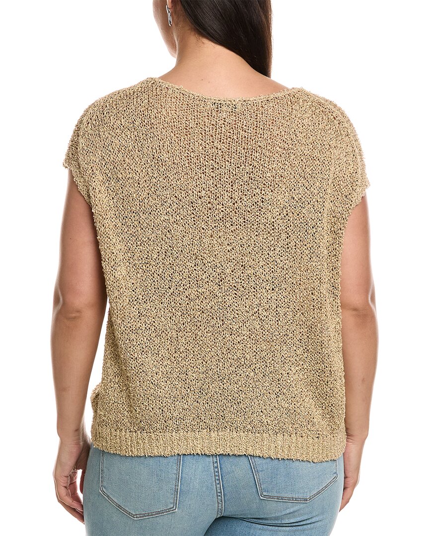 Lafayette 148 New York Plus Open Stitch Bateau Neck Silk-Blend Sweater