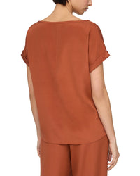 Lafayette 148 New York Wide V-Neck Cuff Sleeve Silk-Blend Blouse
