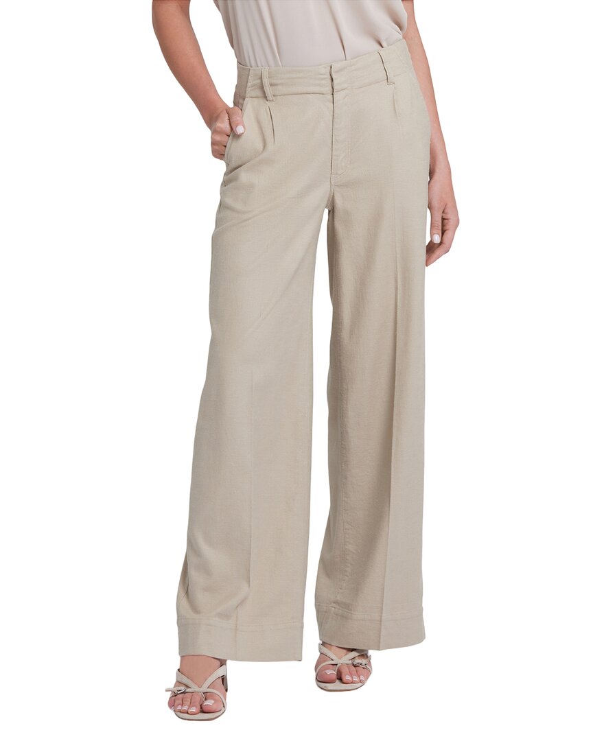Nydj Mona Feather Linen-Blend Wide Leg Jean