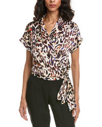 Tahari Asl Tie-Waist Blouse