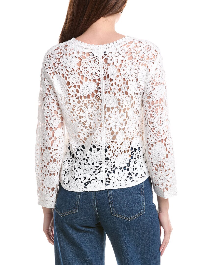 Joseph A. Floral Medallion Crochet Pullover