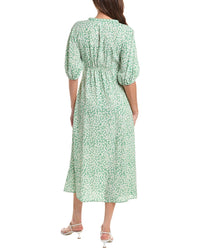 Max Studio Puff Sleeve V-Neck Maxi Dress