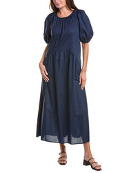 Max Studio Puff Sleeve Drop Waist Maxi Dress