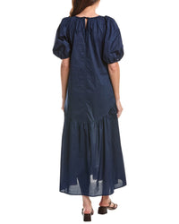 Max Studio Puff Sleeve Drop Waist Maxi Dress