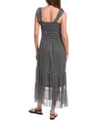 Max Studio Smocked Ruffle Strap Maxi Dress