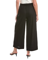 Max Studio Elastic Waist Linen-Blend Wide Leg Pant