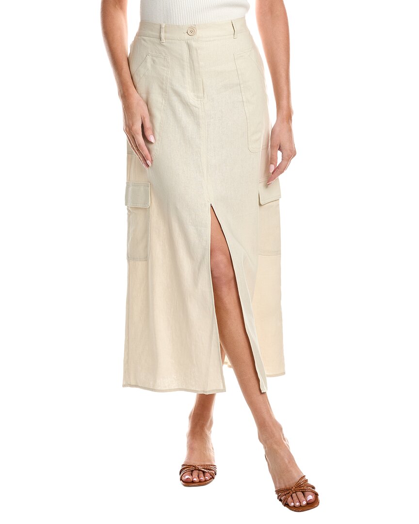 Max Studio Linen-Blend Cargo Maxi Skirt