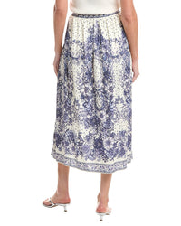 Max Studio Printed Linen-Blend Maxi Skirt