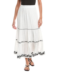 Max Studio Embroidered Tiered Maxi Skirt