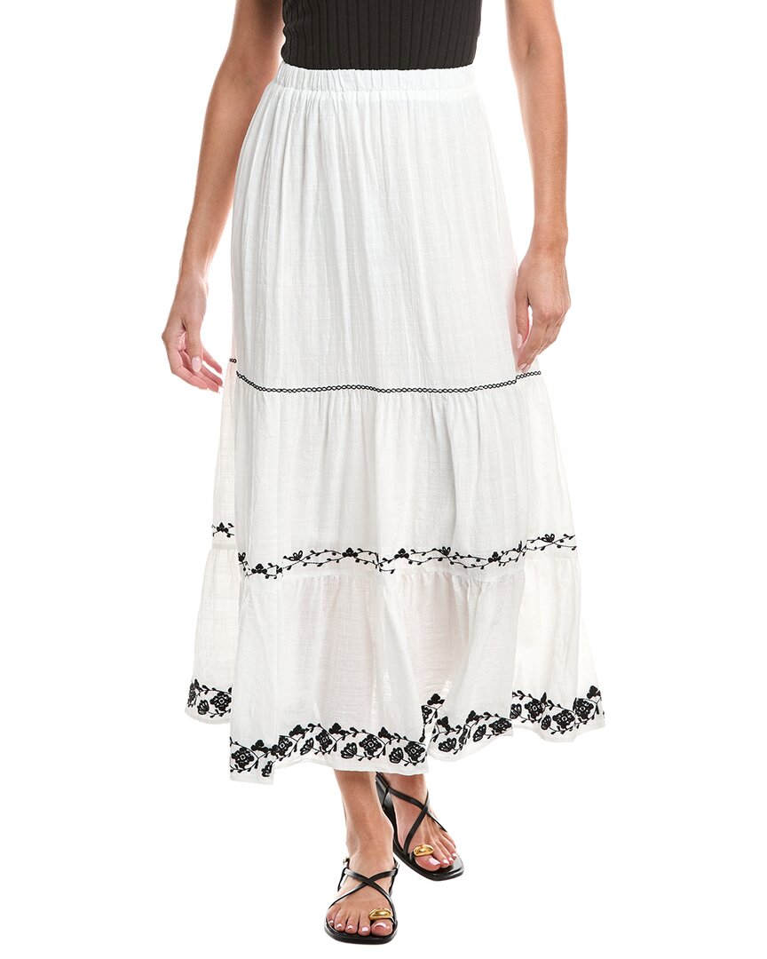 Max Studio Embroidered Tiered Maxi Skirt