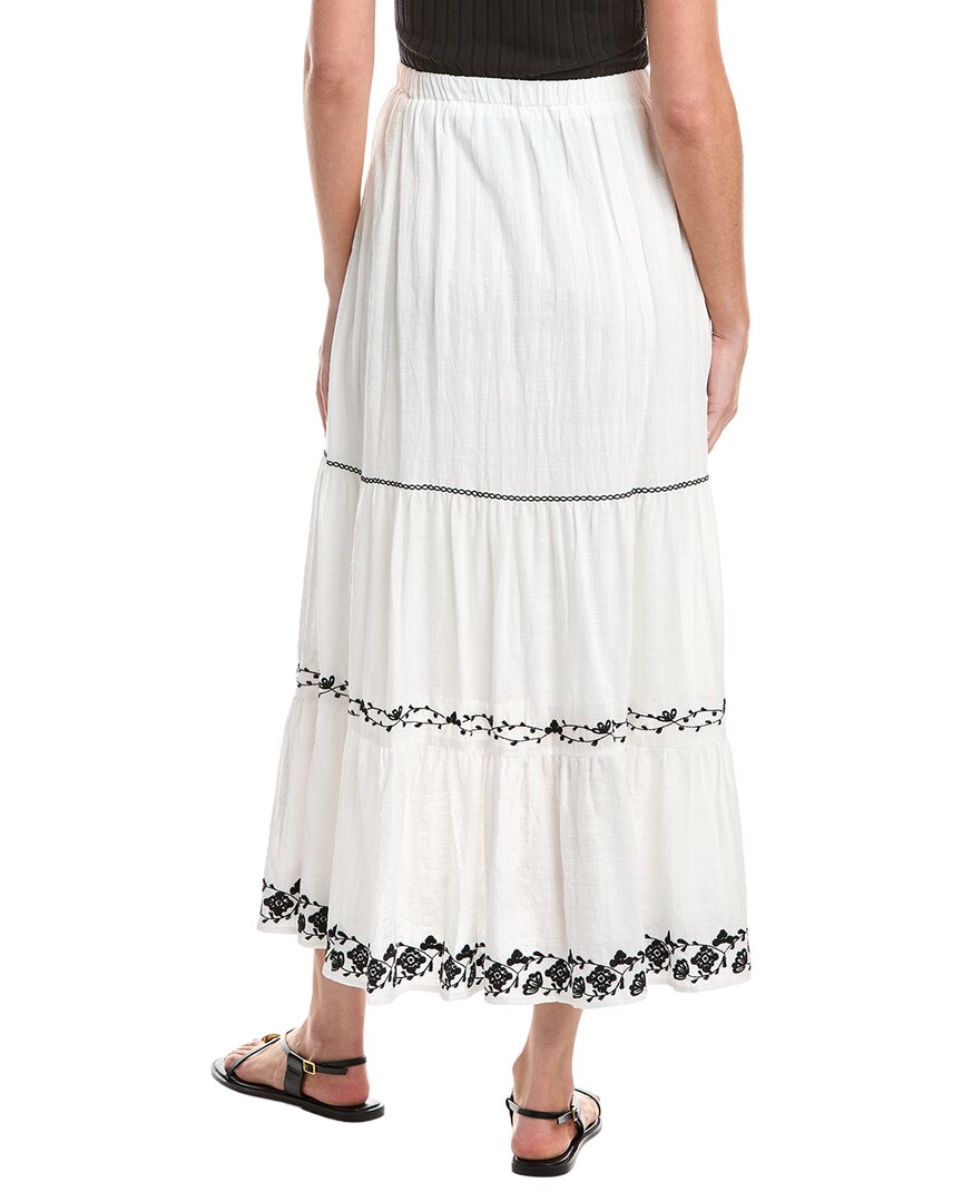 Max Studio Embroidered Tiered Maxi Skirt
