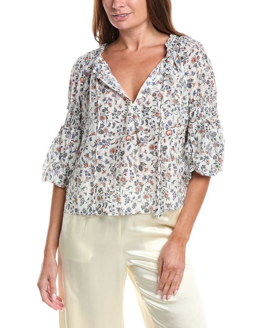 Max Studio Scoop Neck Ballon Sleeve Blouse