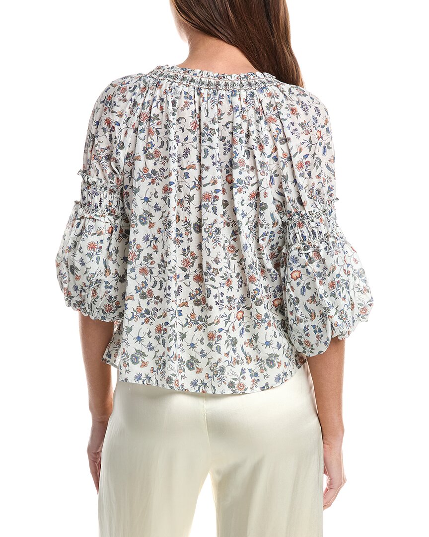 Max Studio Scoop Neck Ballon Sleeve Blouse