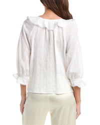 Max Studio Sleeve Ruffle Front Blouse