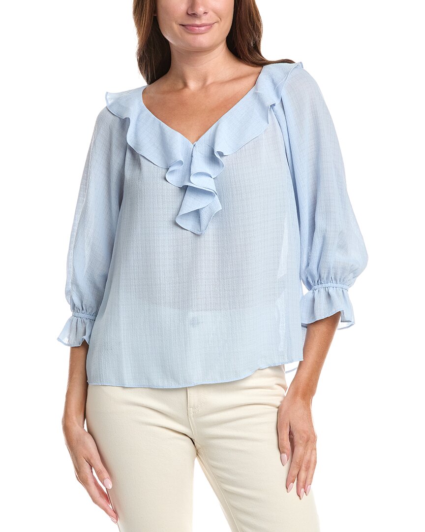 Max Studio Sleeve Ruffle Front Blouse