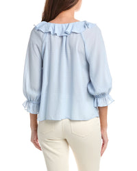 Max Studio Sleeve Ruffle Front Blouse