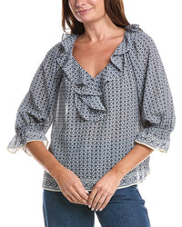Max Studio Sleeve Ruffle Front Blouse