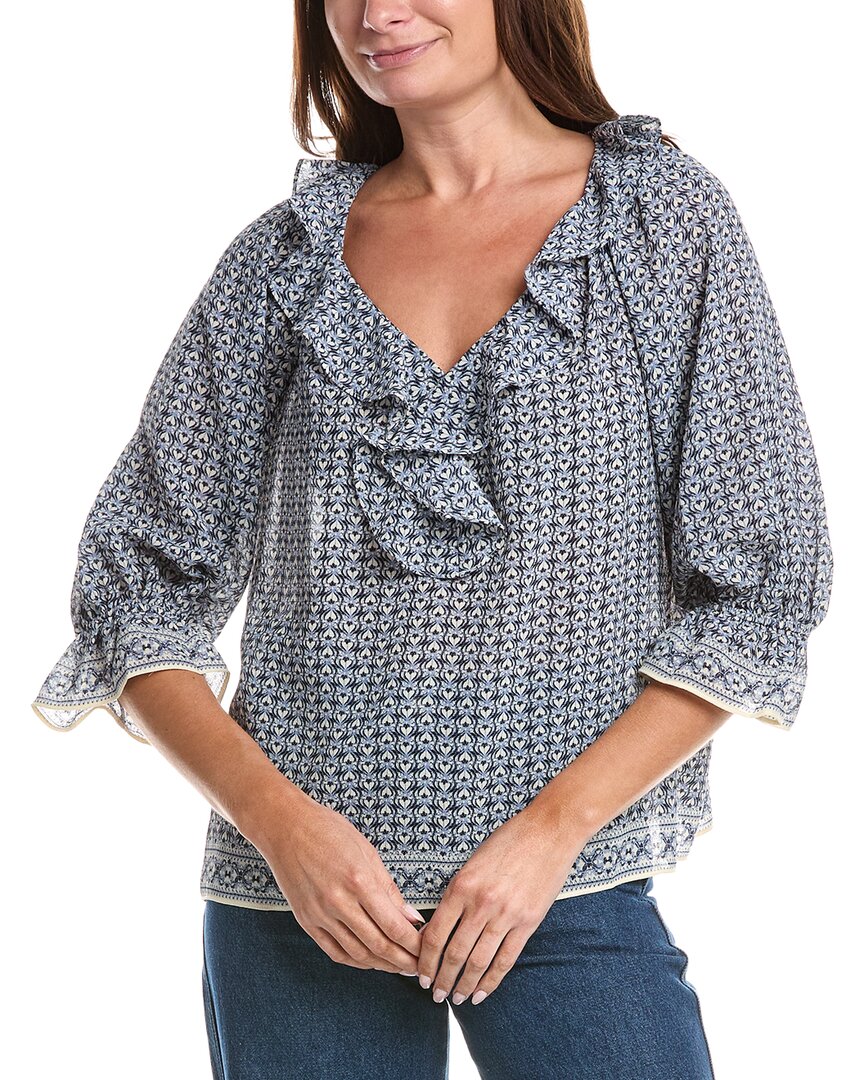 Max Studio Sleeve Ruffle Front Blouse