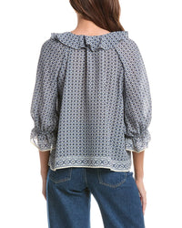 Max Studio Sleeve Ruffle Front Blouse