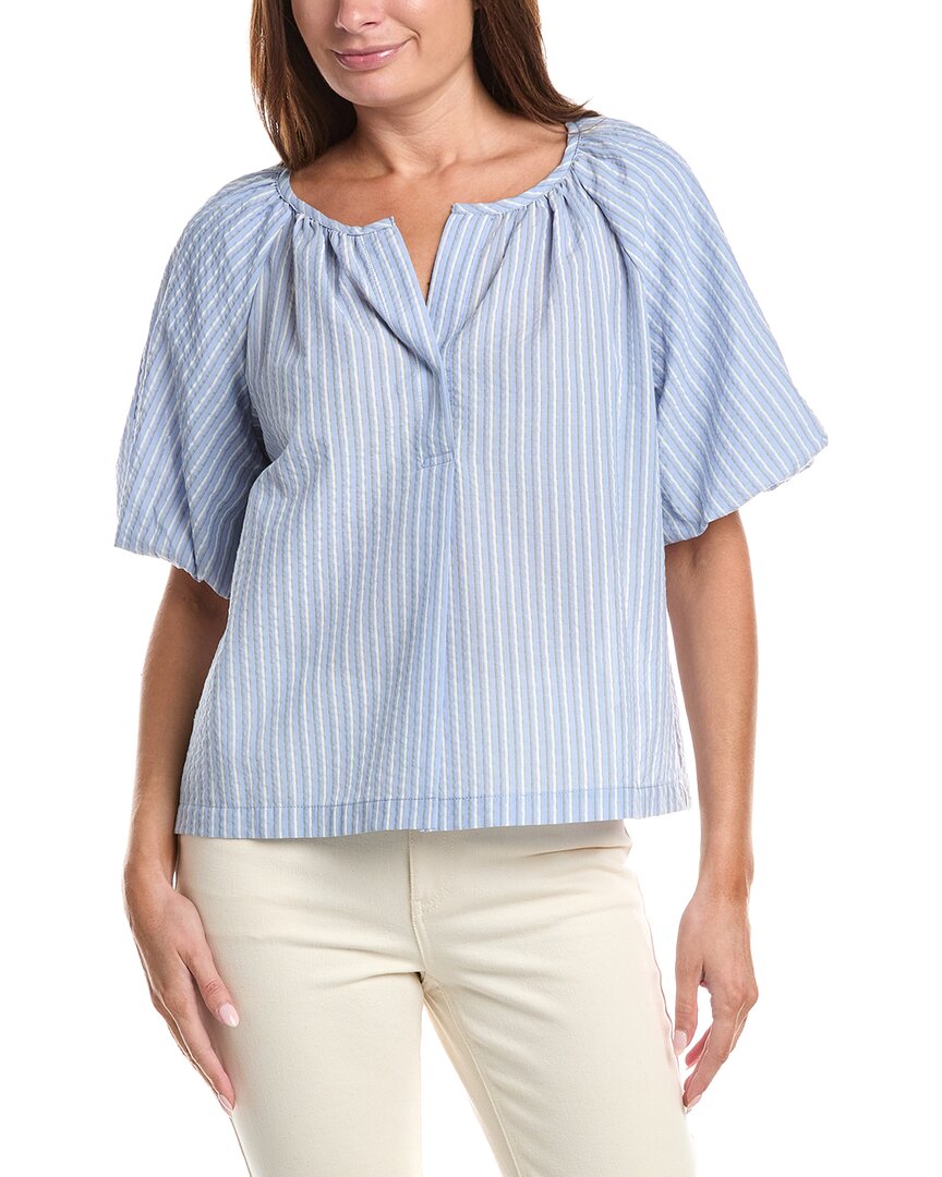 Max Studio Bubble Sleeve Seersucker Shirt
