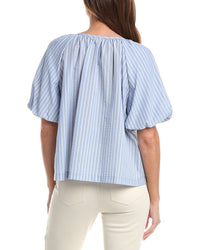 Max Studio Bubble Sleeve Seersucker Shirt