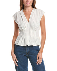 Max Studio Sleeveless V-Neck Linen-Blend Top
