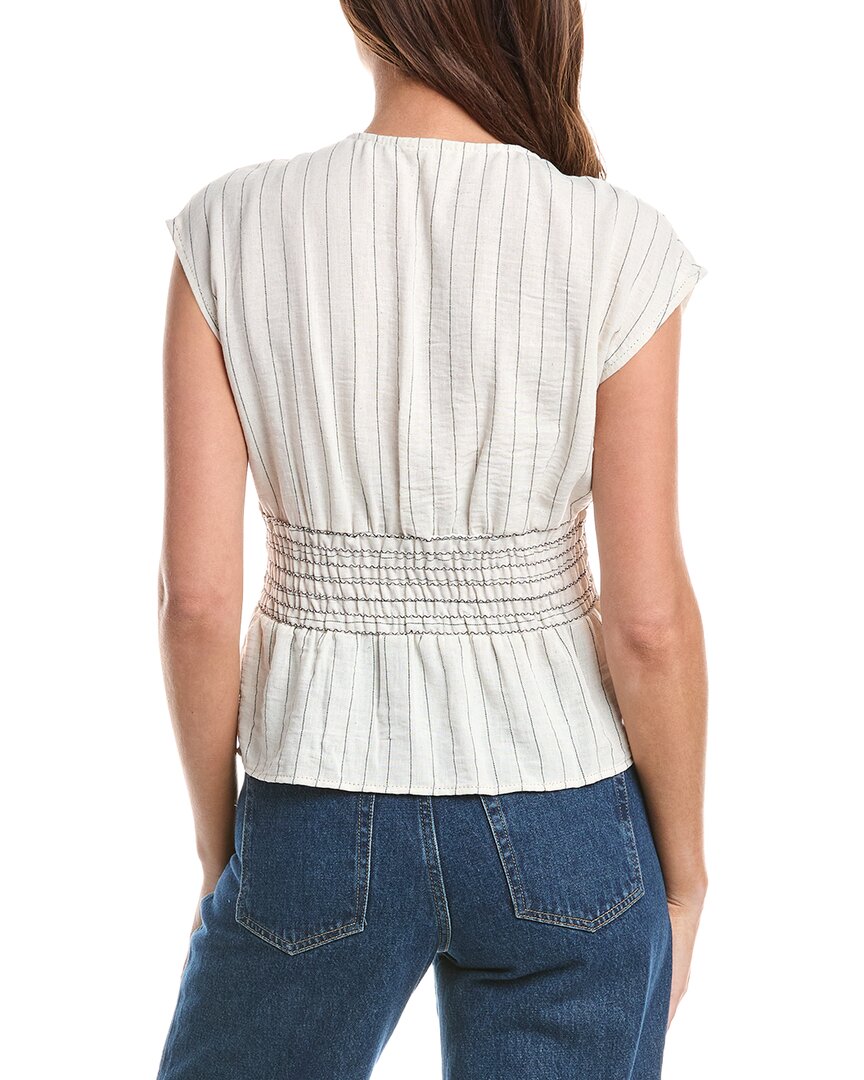 Max Studio Sleeveless V-Neck Linen-Blend Top