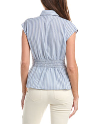 Max Studio Cap Sleeve Collared Shirt