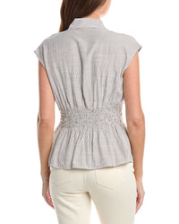 Max Studio Cap Sleeve Collared Shirt