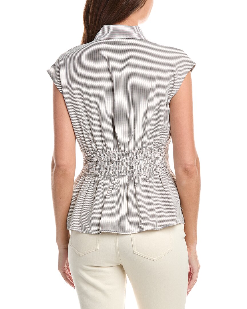 Max Studio Cap Sleeve Collared Shirt