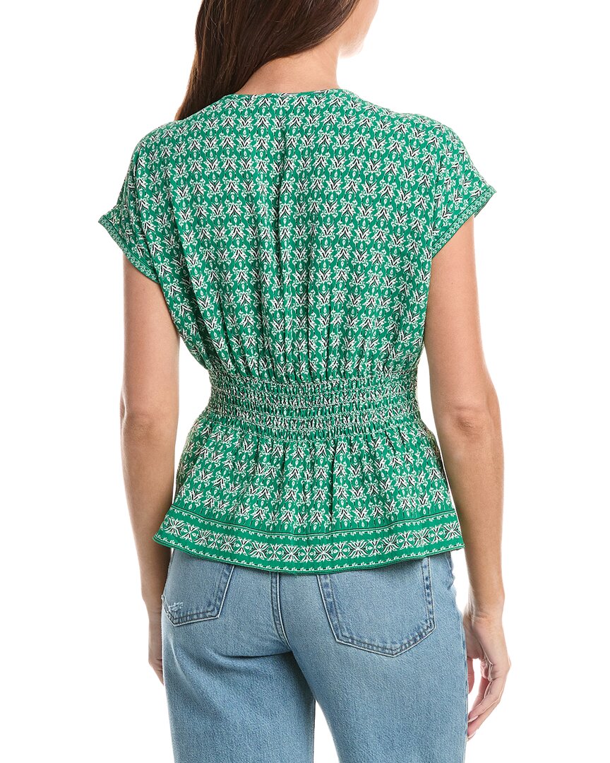 Max Studio Short Sleeve Pleat Front Blouse