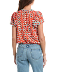 Max Studio Flutter Sleeve Bubble Hem Blouse