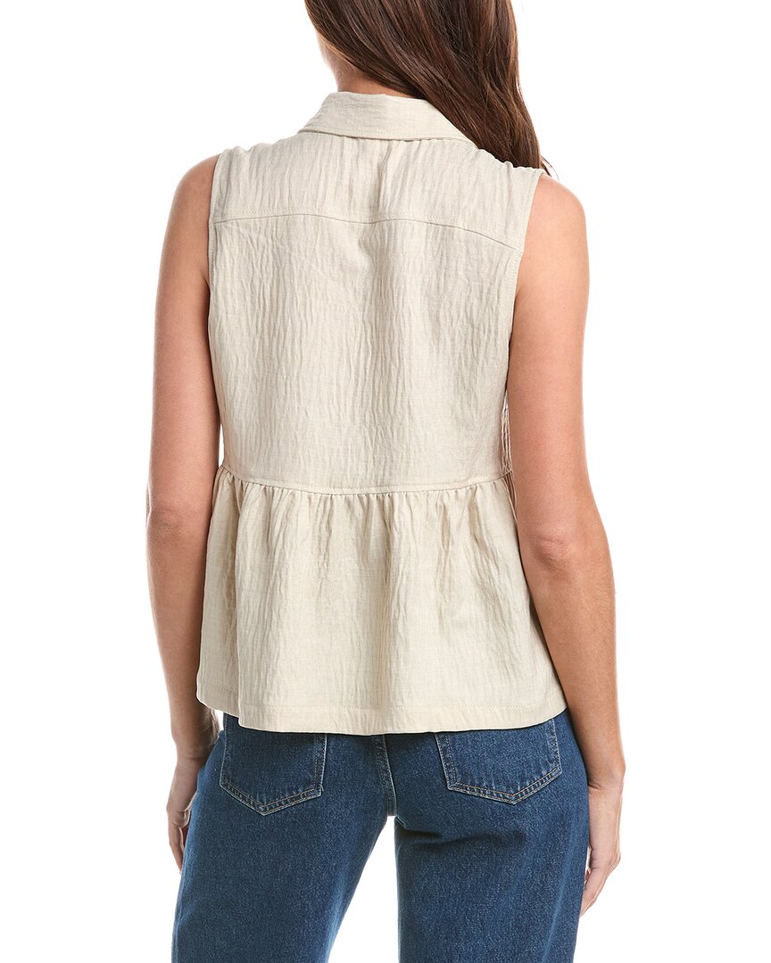 Max Studio Front Pleat Peplum Shirt