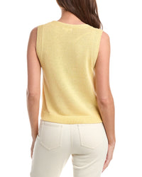 Max Studio Scoop Neck Linen-Blend Tank Top