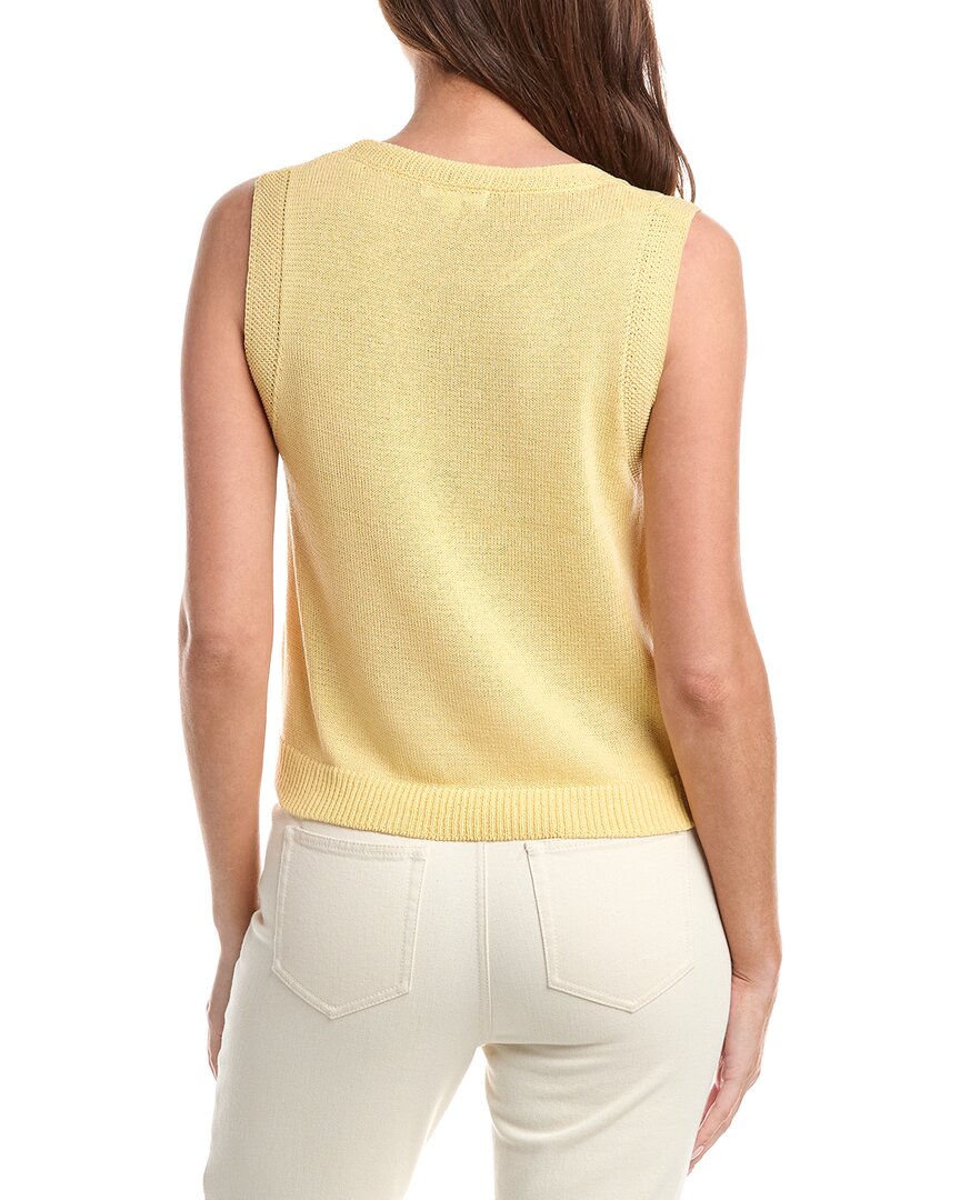 Max Studio Scoop Neck Linen-Blend Tank Top