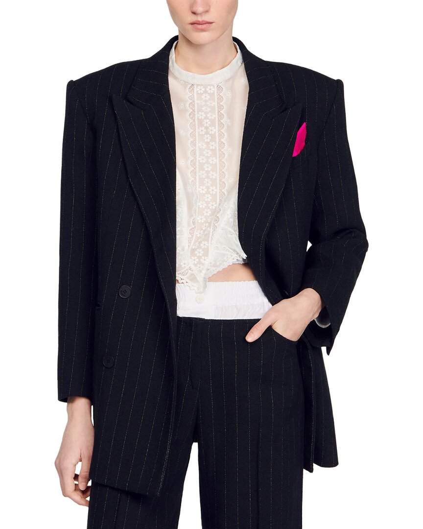 Sandro Gala Linen-Blend Blazer