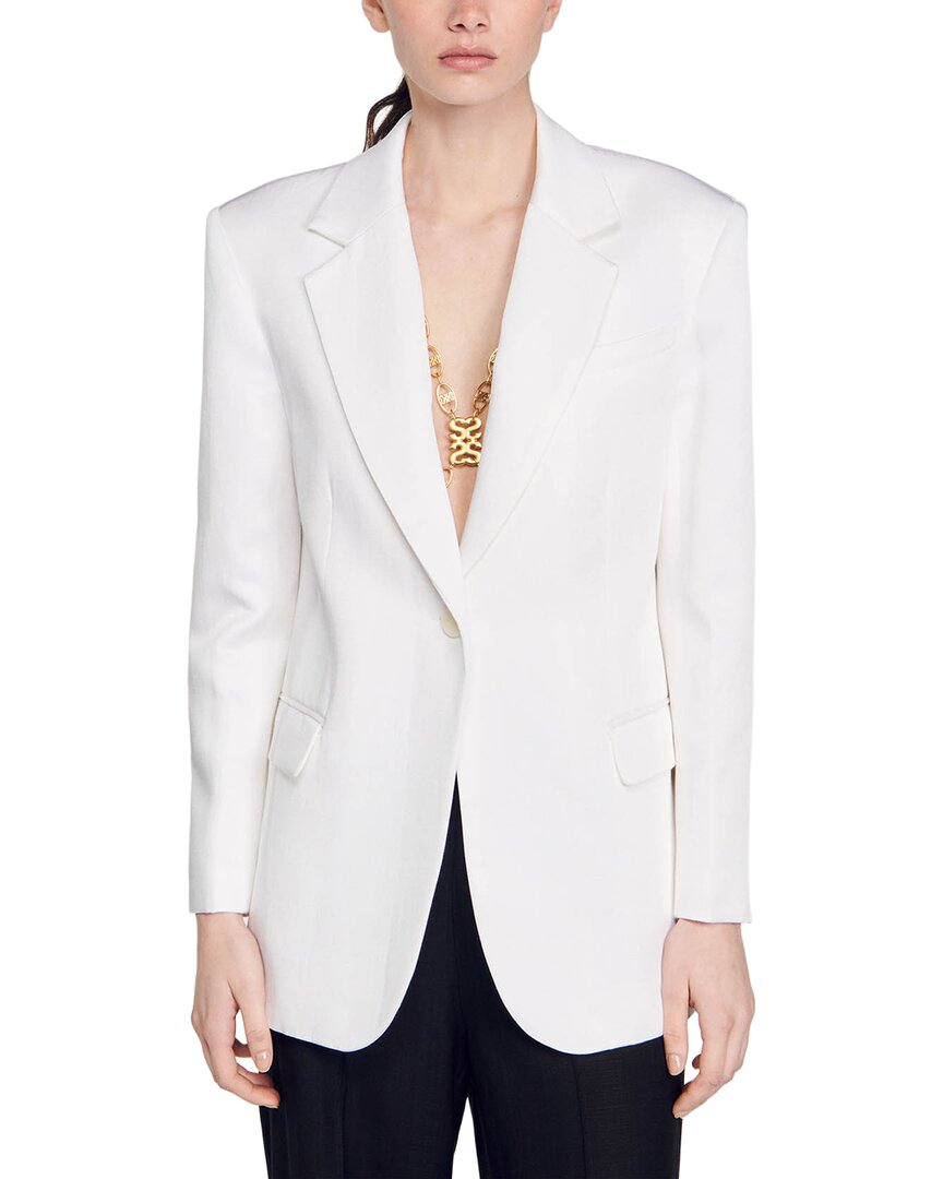 Sandro Alicia Linen-Blend Blazer