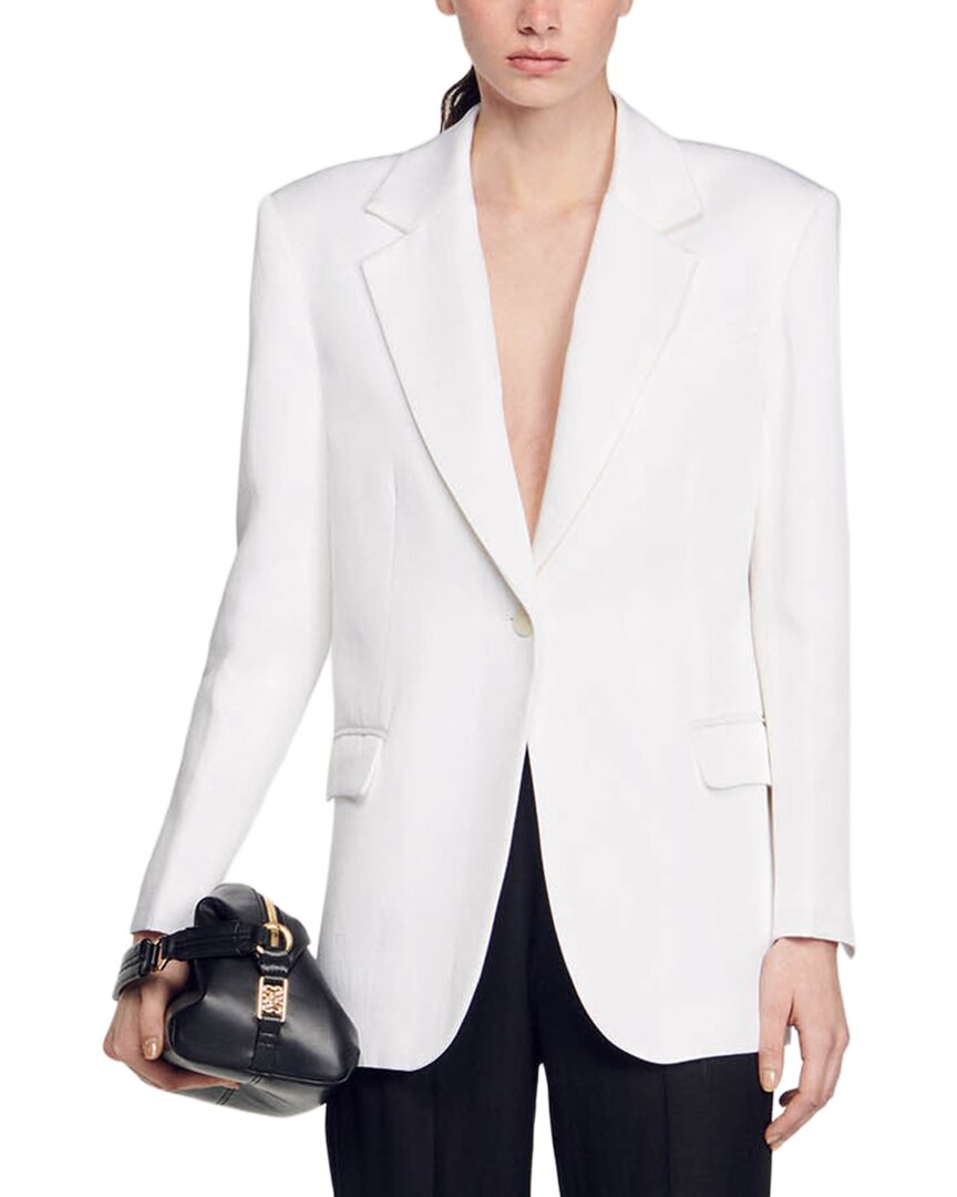 Sandro Alicia Linen-Blend Blazer