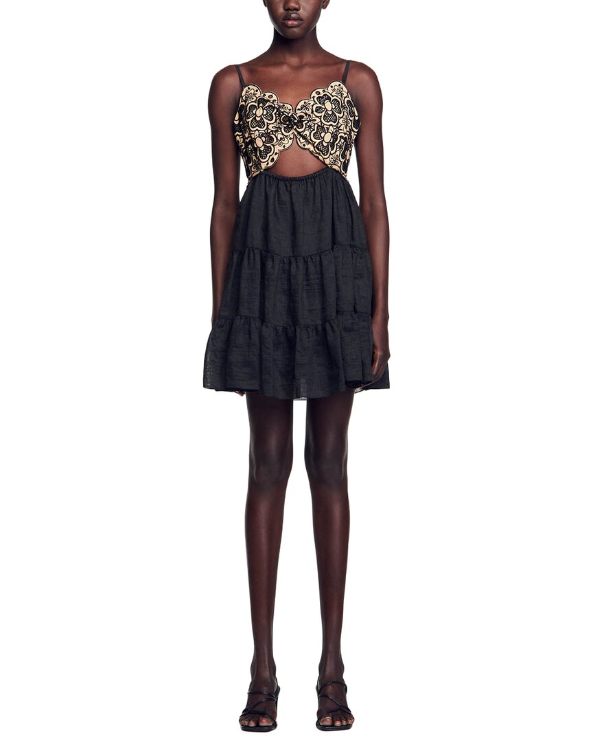 Sandro Mathildana Linen-Blend Dress